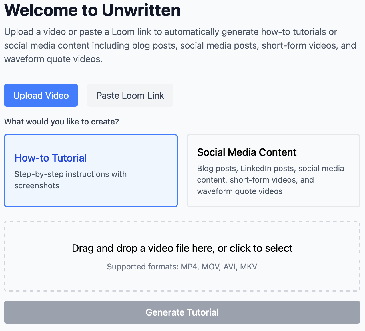 Unwritten dashboard preview